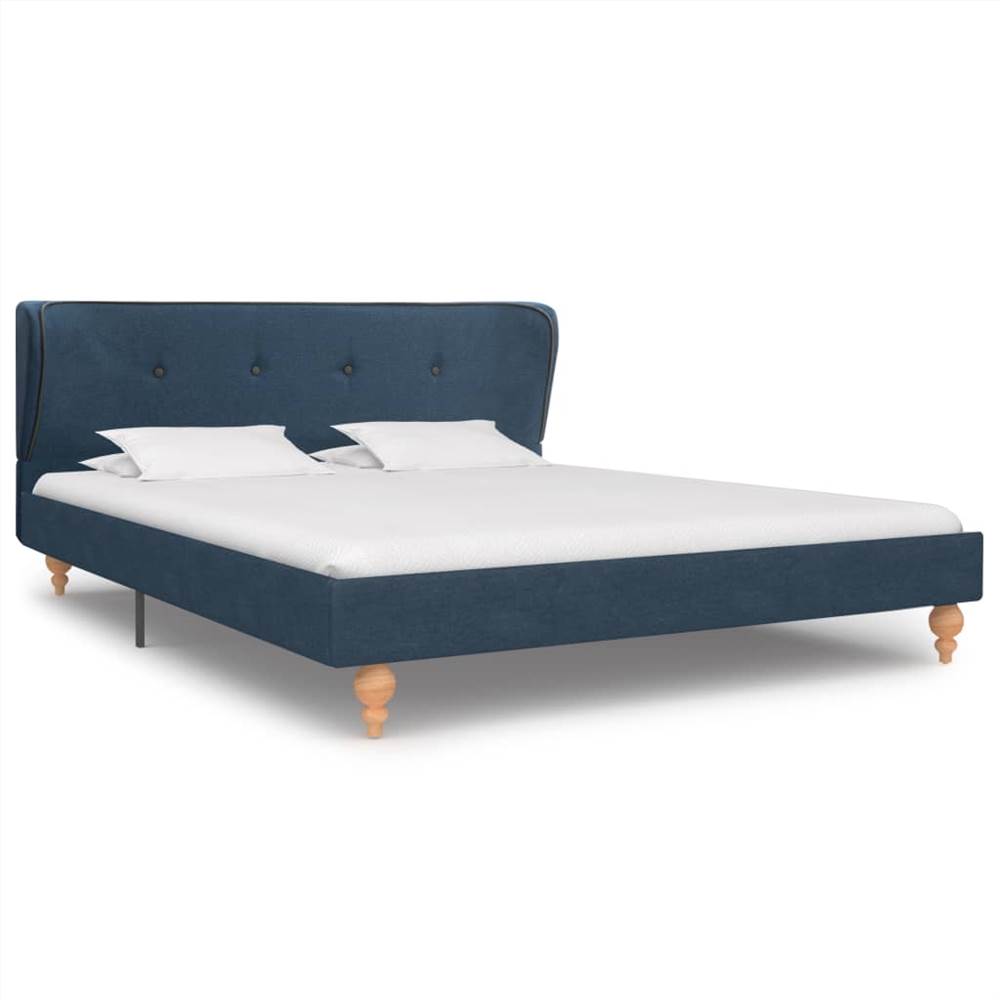 

Bed Frame Blue Fabric 135x190 cm