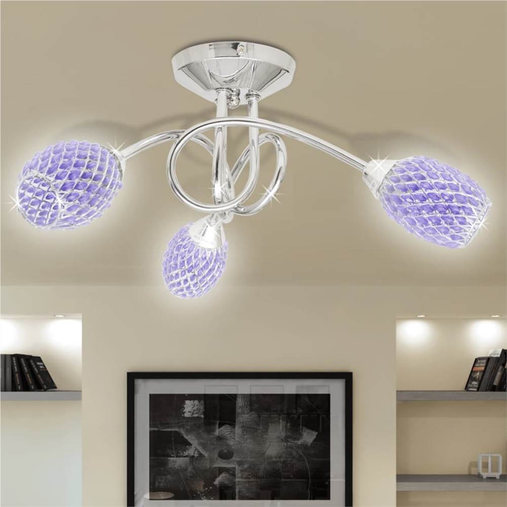 Ceiling Lamp with Purple Acrylic Crystal Shades