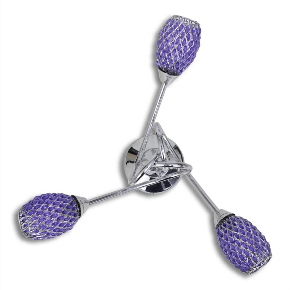 Ceiling Lamp with Purple Acrylic Crystal Shades