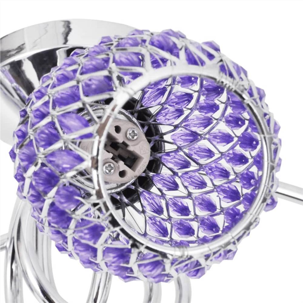 Ceiling Lamp with Purple Acrylic Crystal Shades