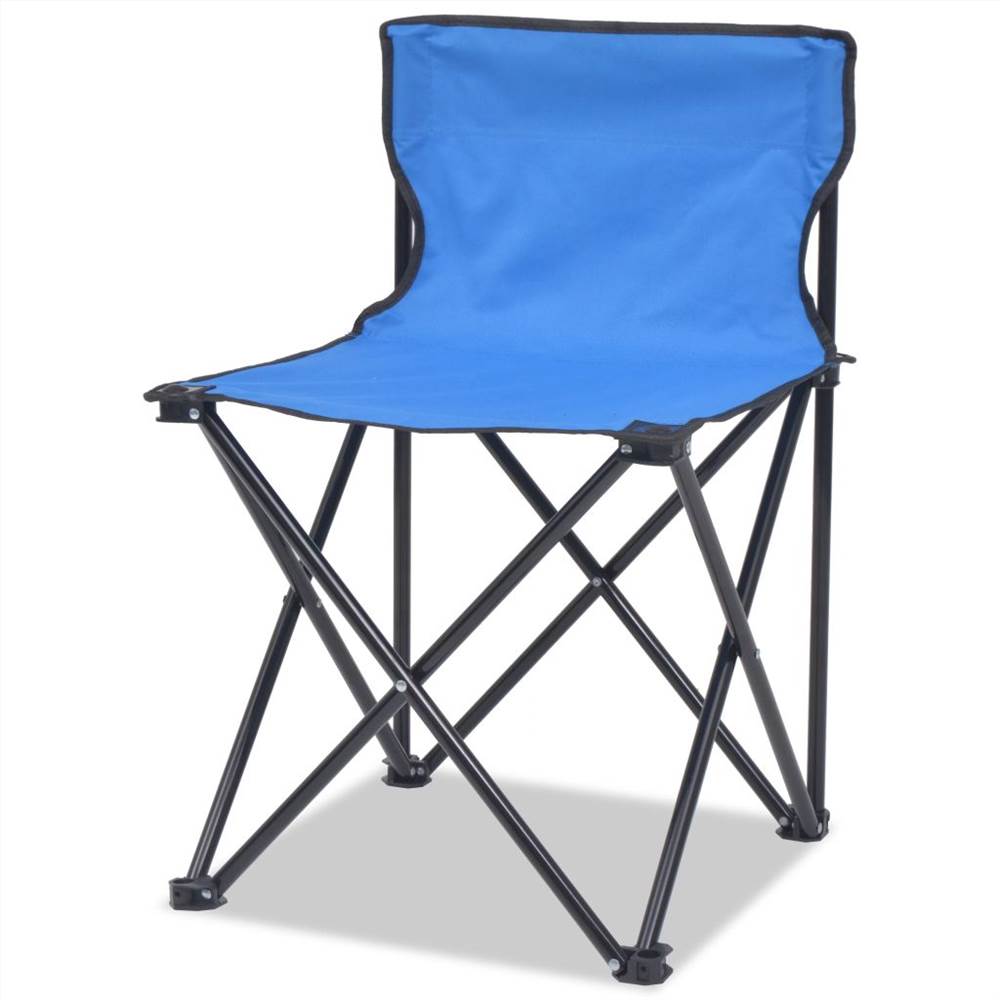 Folding Camping Furniture Set 5 Pieces Blue Steel 45x45x70 cm