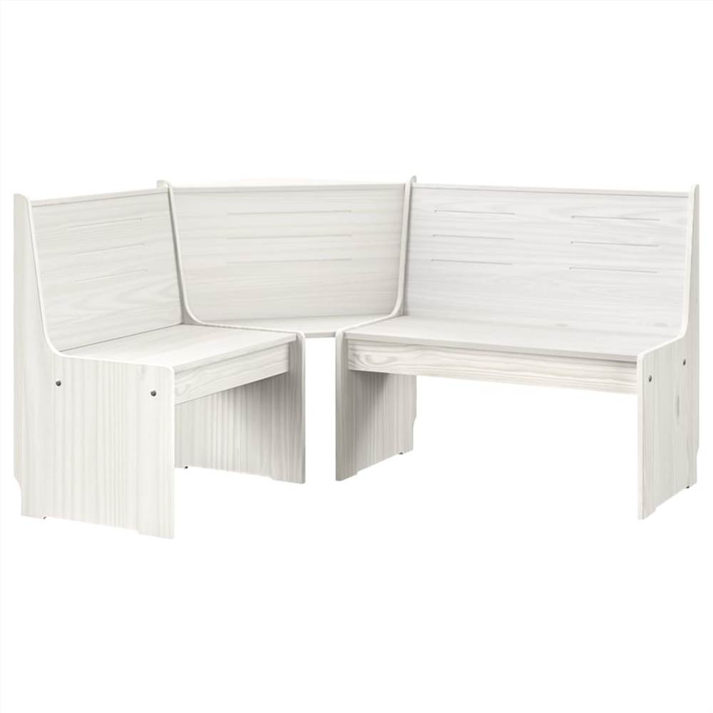 

Garden Corner Bench 151 cm Solid Pinewood White