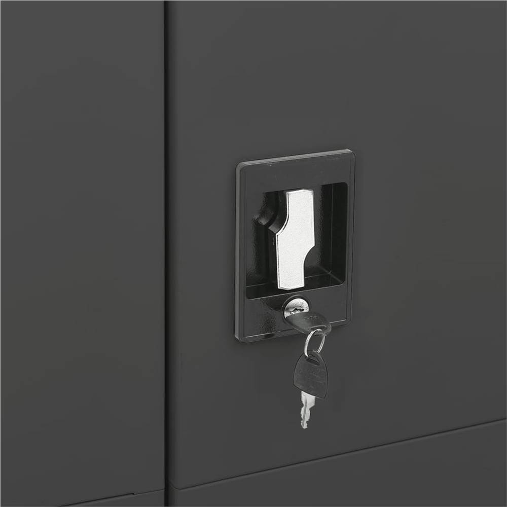 Locker Cabinet Anthracite 90x40x180 cm Steel