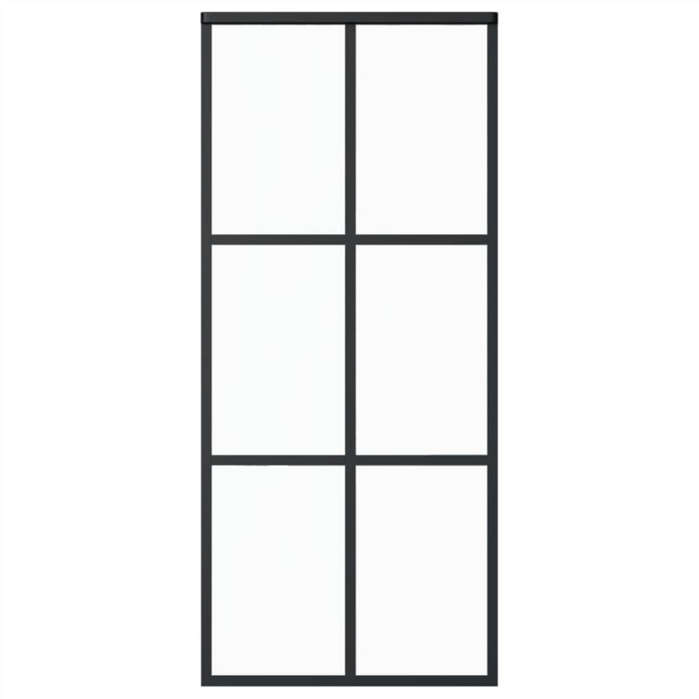 Sliding Door with Hardware Set ESG Glass&Aluminium 90x205 cm