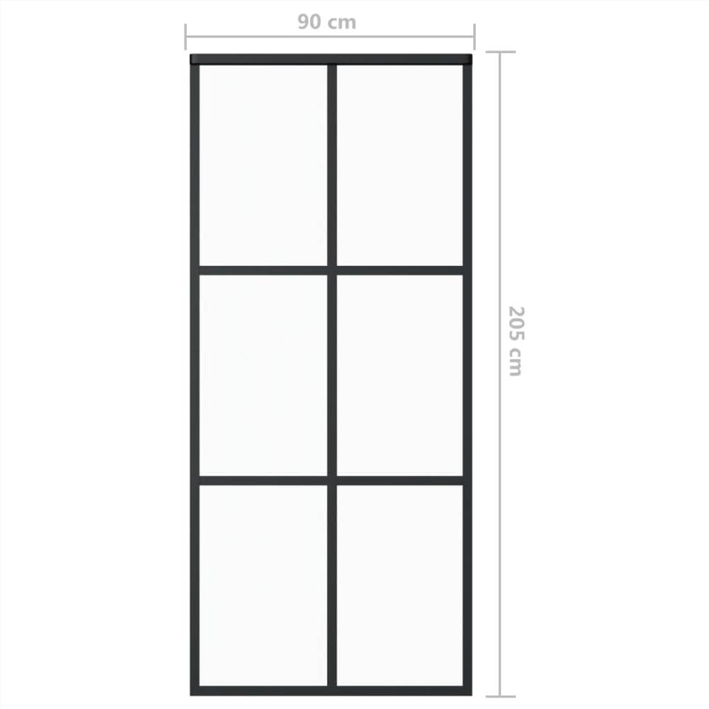 Sliding Door with Hardware Set ESG Glass&Aluminium 90x205 cm