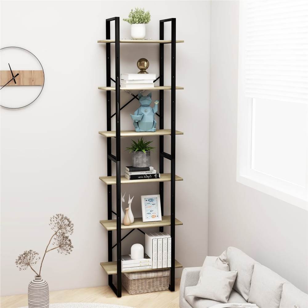 Storage Shelves 2 pcs Sonoma Oak 60x30x210 cm Chipboard