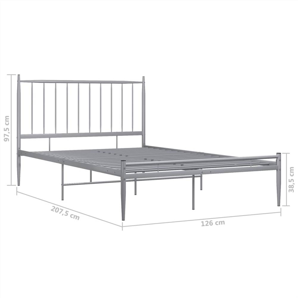 Bed Frame Grey Metal 120x200 cm