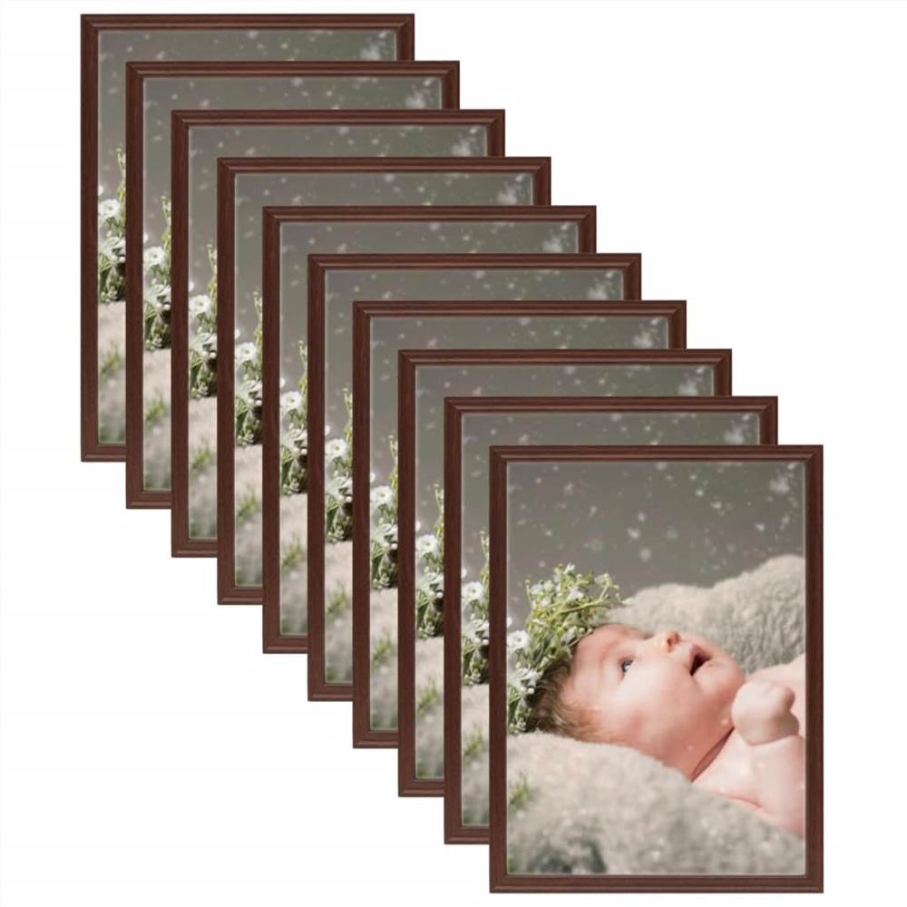 

Photo Frames Collage 10 pcs for Wall or Table Dark Red 13x18 cm