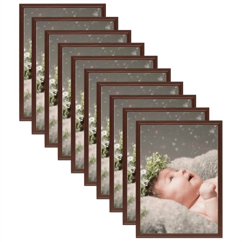 Photo Frames Collage 10 pcs for Wall or Table Dark Red 15x21 cm