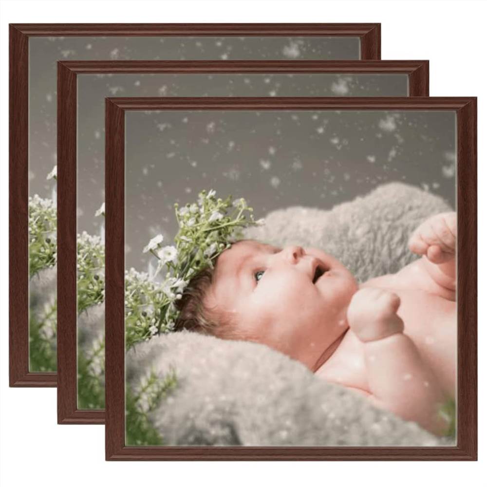 Photo Frames Collage 3 pcs for Wall or Table Dark Red 20x20 cm