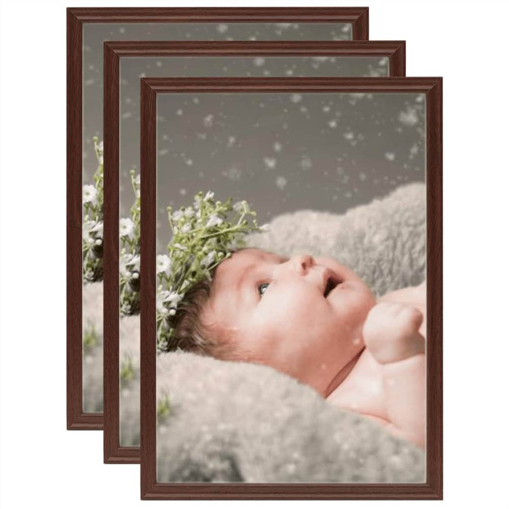 

Photo Frames Collage 3 pcs for Wall or Table Dark Red 29.7x42 cm