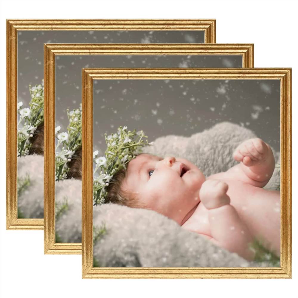 

Photo Frames Collage 3 pcs for Wall or Table Gold 30x30 cm MDF