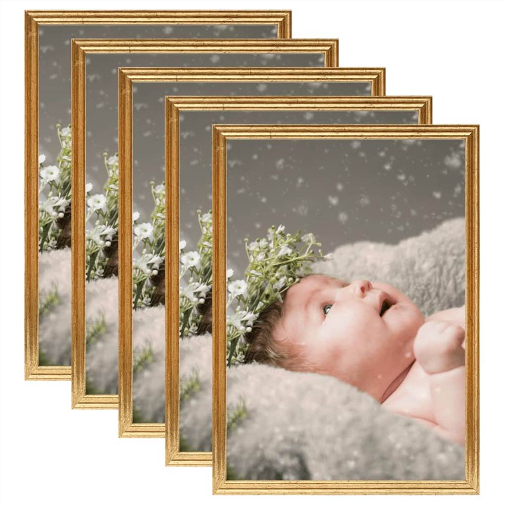 

Photo Frames Collage 5 pcs for Wall or Table Gold 18x24 cm MDF