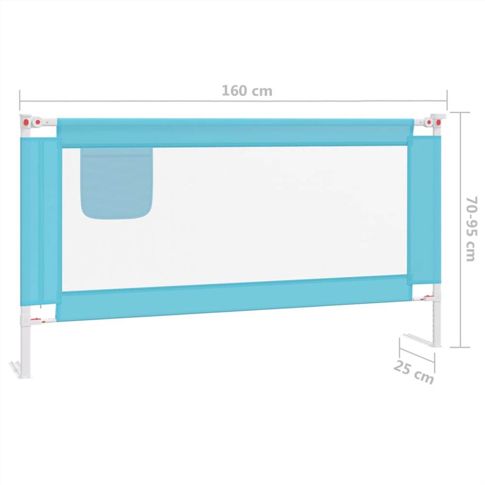 Toddler Safety Bed Rail Blue 160x25 cm Fabric