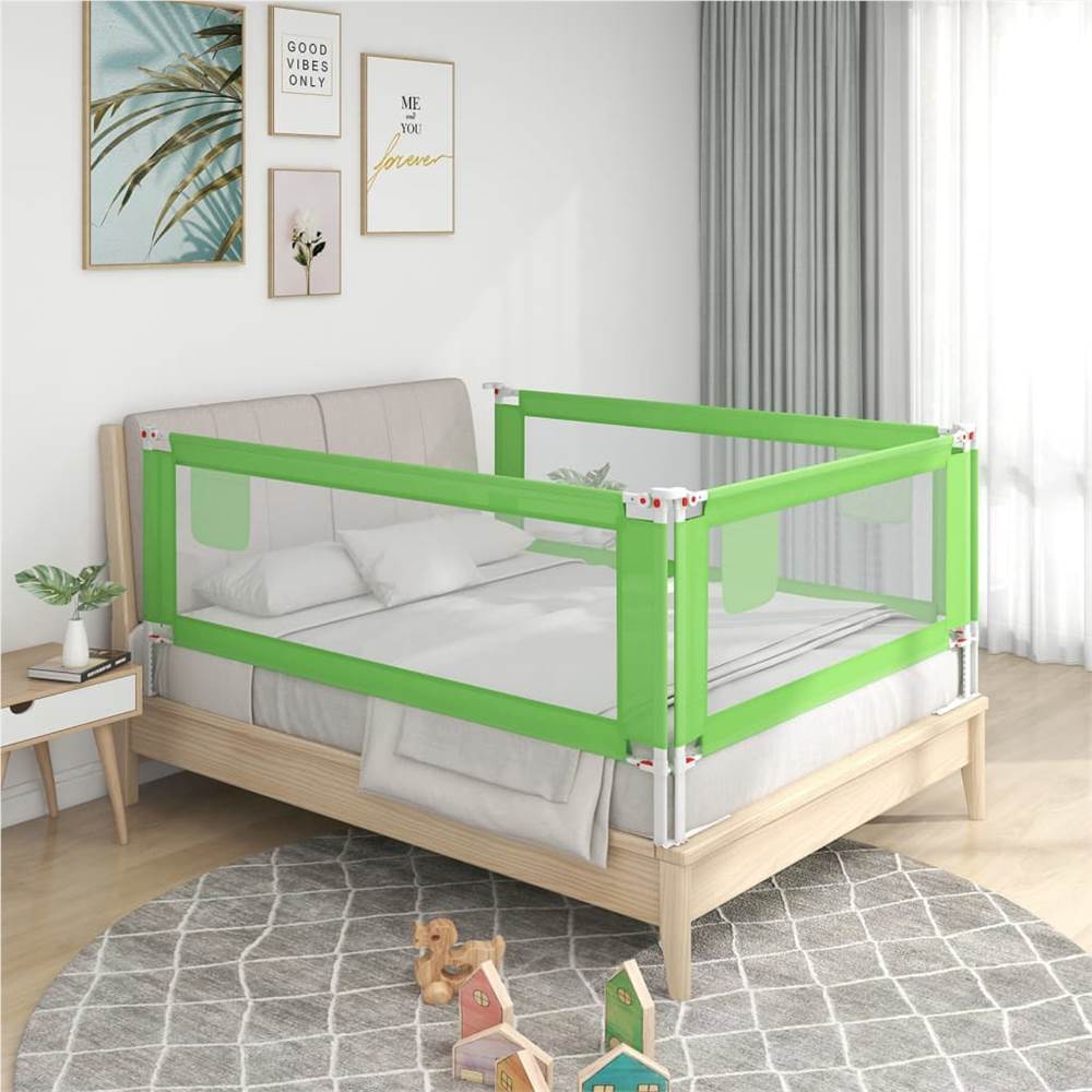 Kisgyermek biztonsági ágyrács zöld 100x25 cm szövet