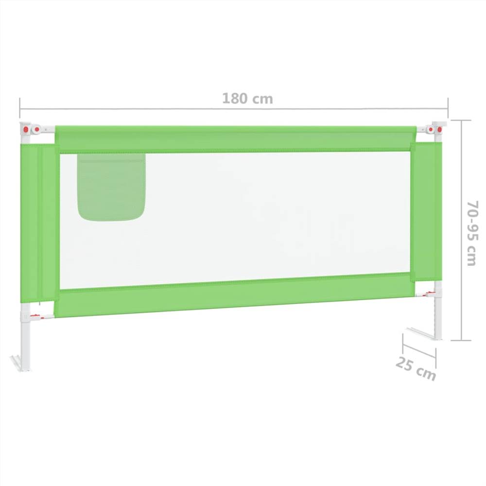 Toddler Safety Bed Rail Green 180x25 cm Fabric