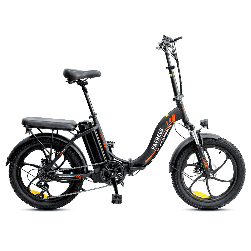 FAFREES F20 Bicicleta eléctrica Cuadro plegable de 20 pulgadas E-bike Engranajes de 7 velocidades con batería de litio 15AH extraíble - Negro