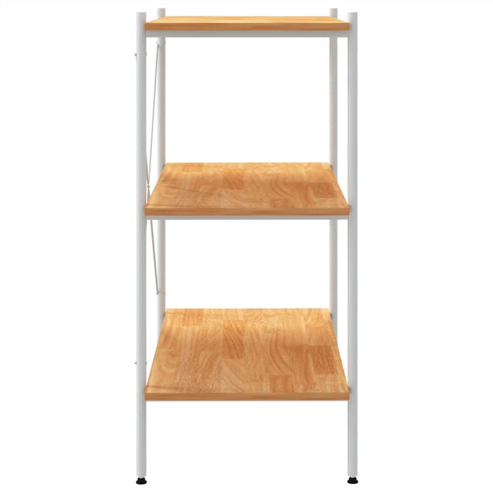 3Tier Shelving Unit White and Oak 80x40x92 cm