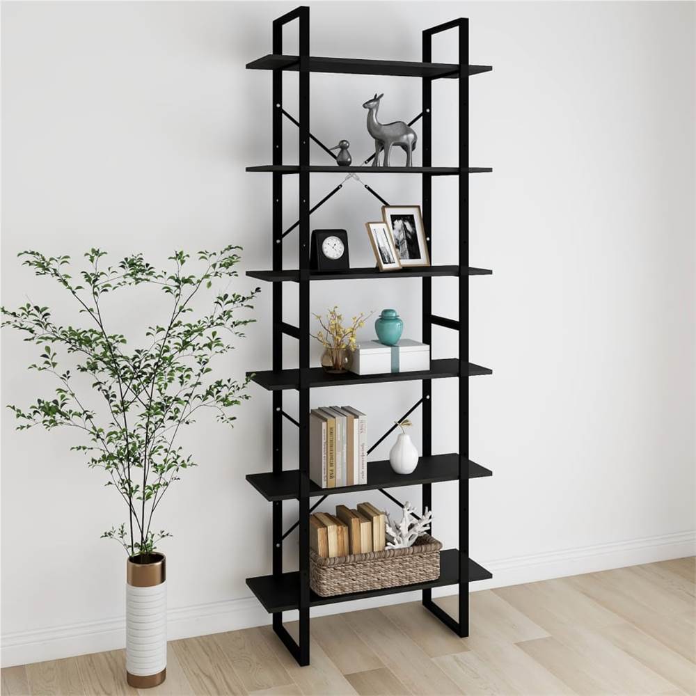 

High Cabinet Black 80x30x210 cm Solid Pine Wood