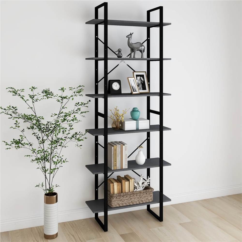 

High Cabinet Grey 80x30x210 cm Solid Pine Wood