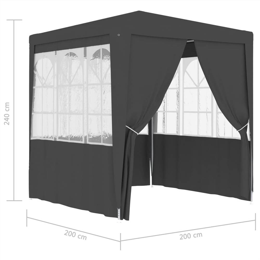 Professional Party Tent with Side Walls 2x2 m Anthracite 90 g/m?