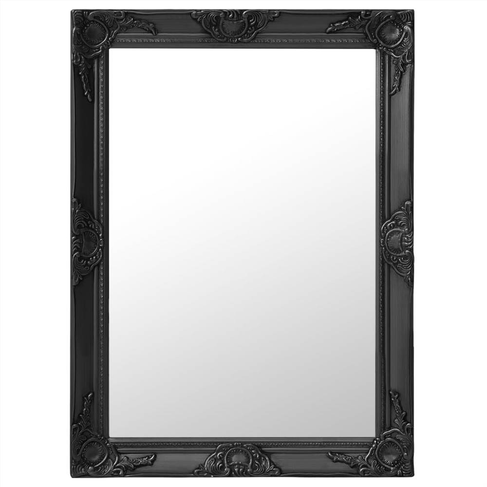 

Wall Mirror Baroque Style 60x80 cm Black