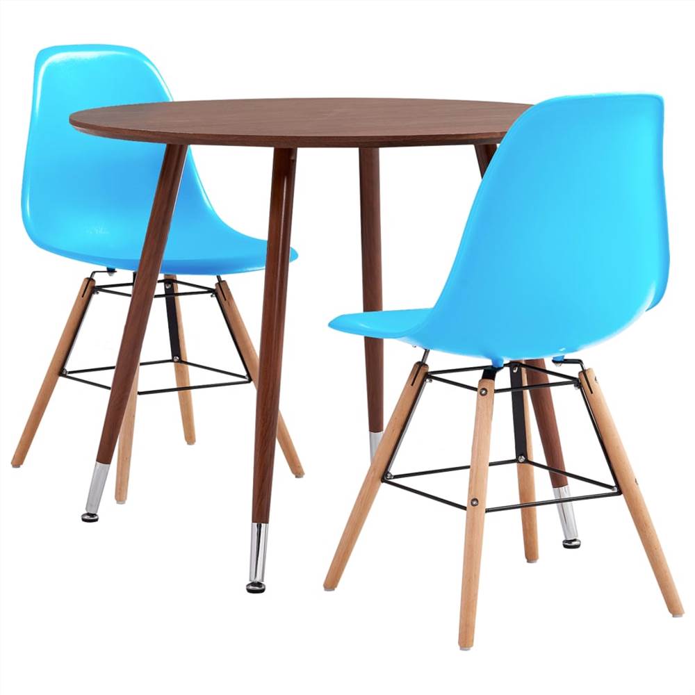 

3 Piece Dining Set Plastic Blue