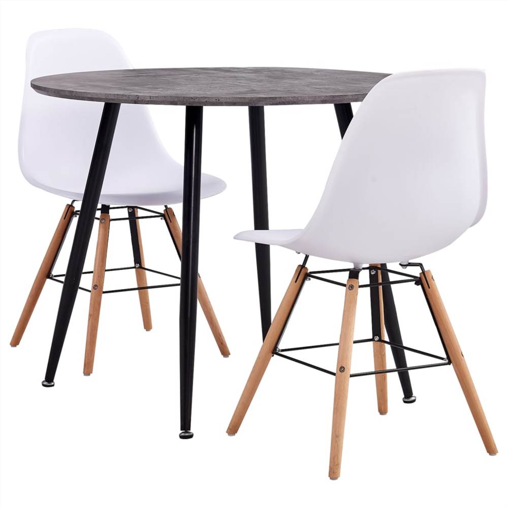 

3 Piece Dining Set Plastic White