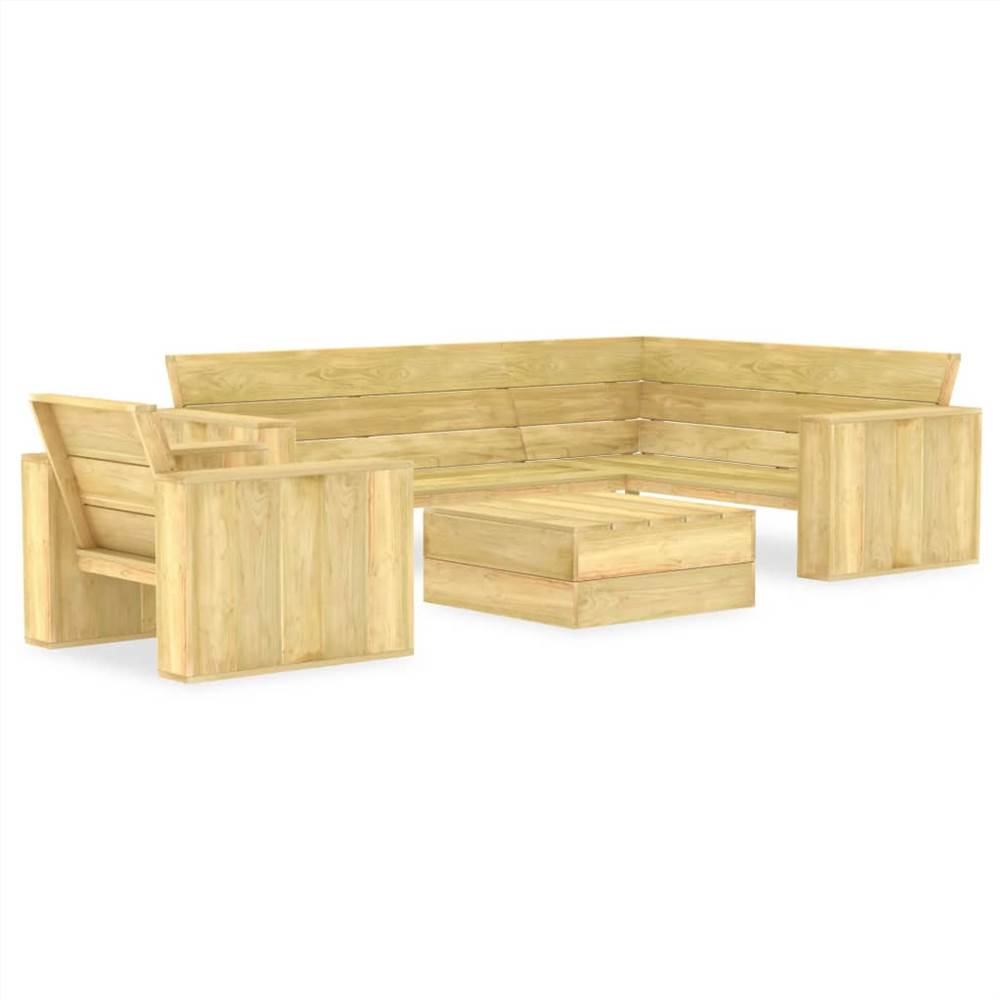 

3 Piece Garden Lounge Set Impregnated Pinewood