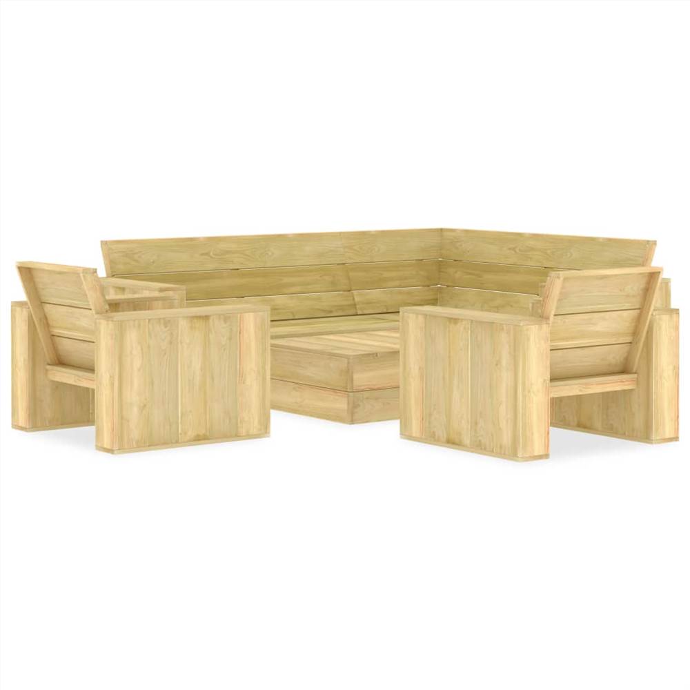 

4 Piece Garden Lounge Set Impregnated Pinewood