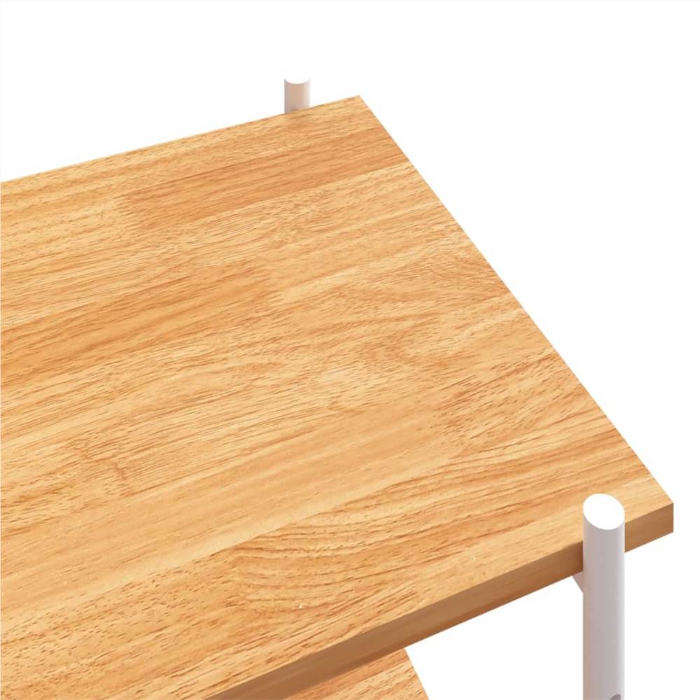 4Tier Shelving Unit White And Oak 80X40x130 Cm