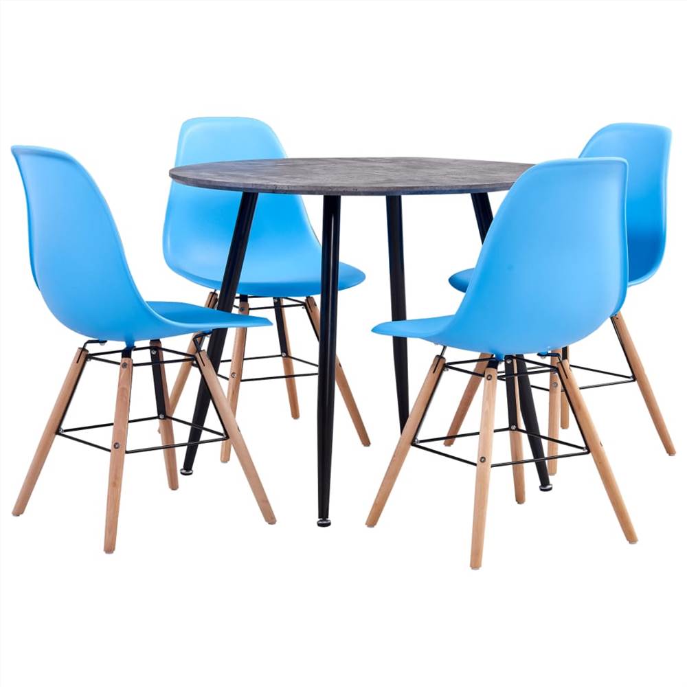 

5 Piece Dining Set Plastic Blue