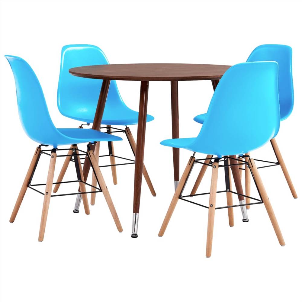 

5 Piece Dining Set Plastic Blue