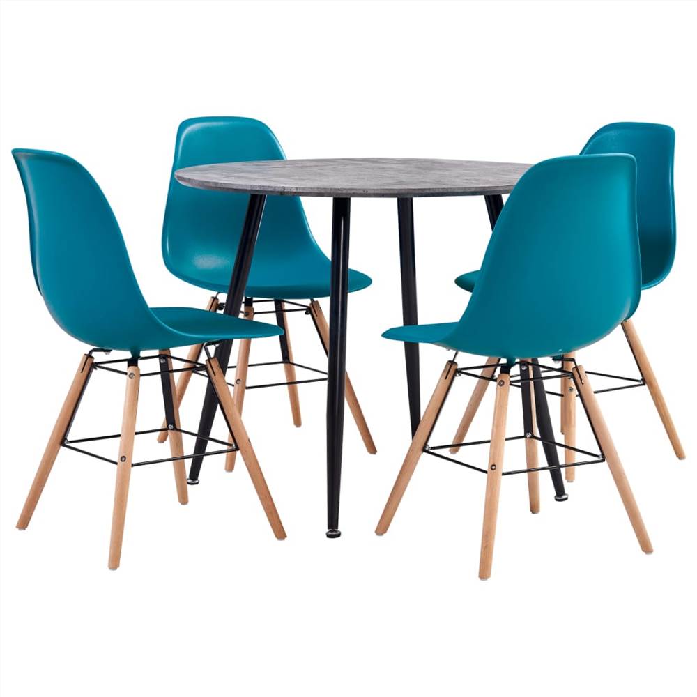 

5 Piece Dining Set Plastic Turquoise