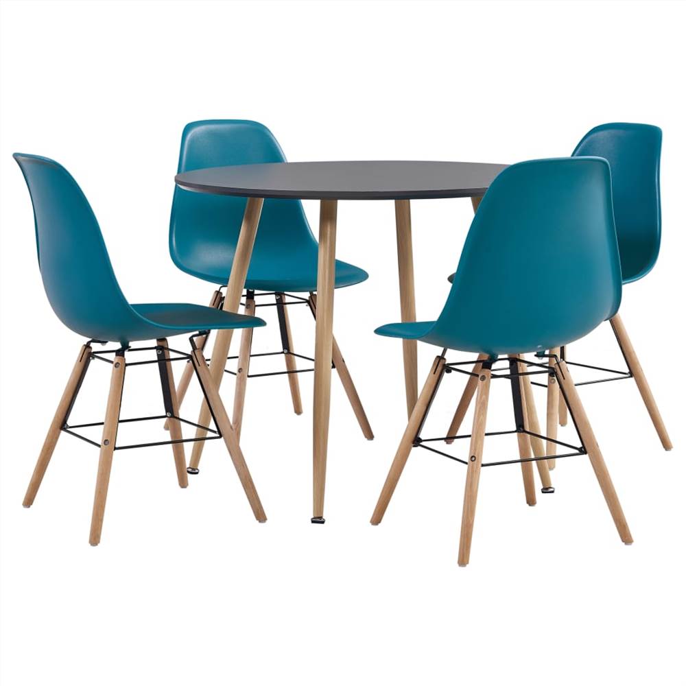 

5 Piece Dining Set Plastic Turquoise