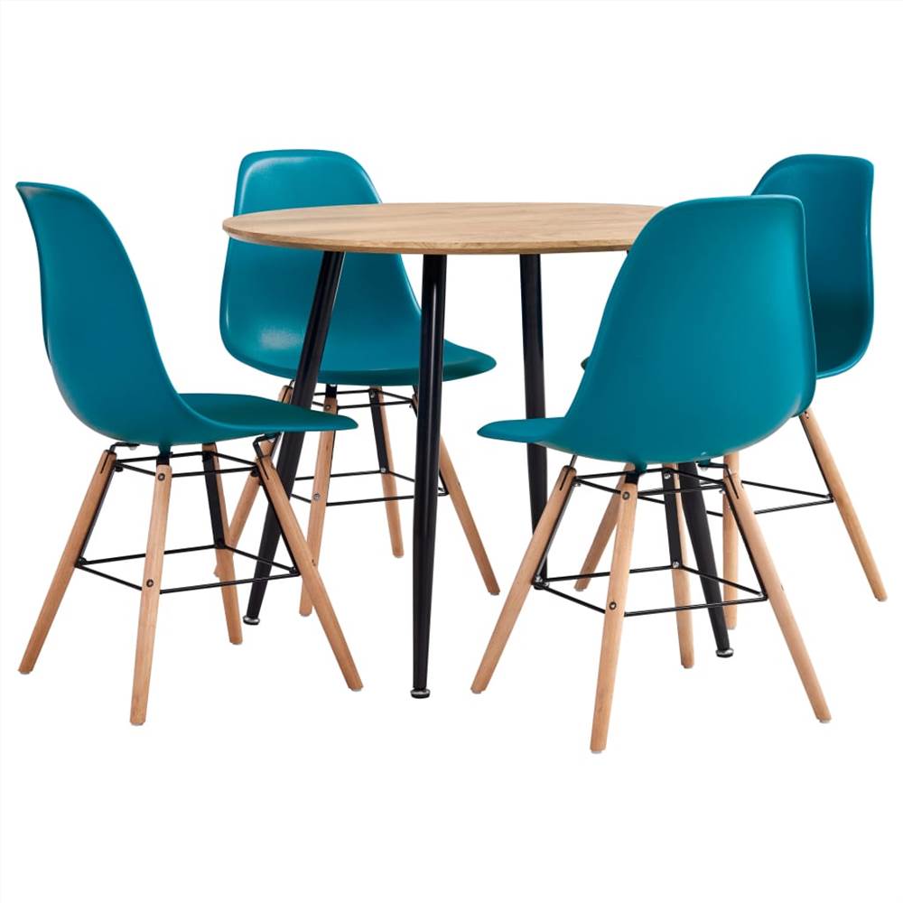 

5 Piece Dining Set Plastic Turquoise