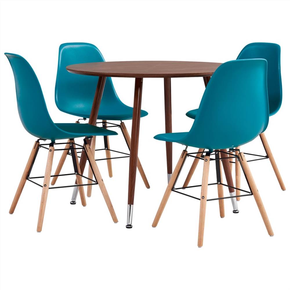 

5 Piece Dining Set Plastic Turquoise