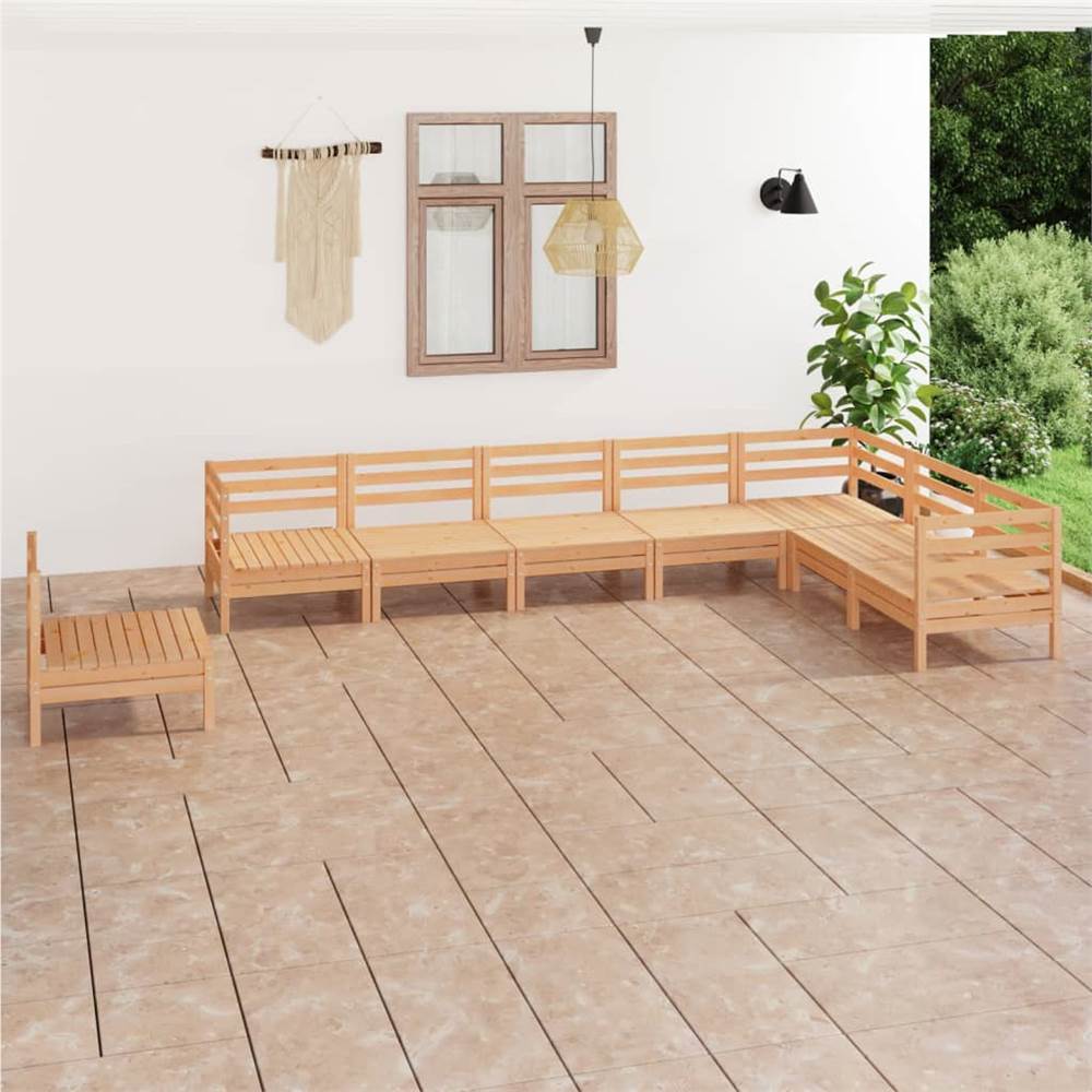 

8 Piece Garden Lounge Set Solid Pinewood