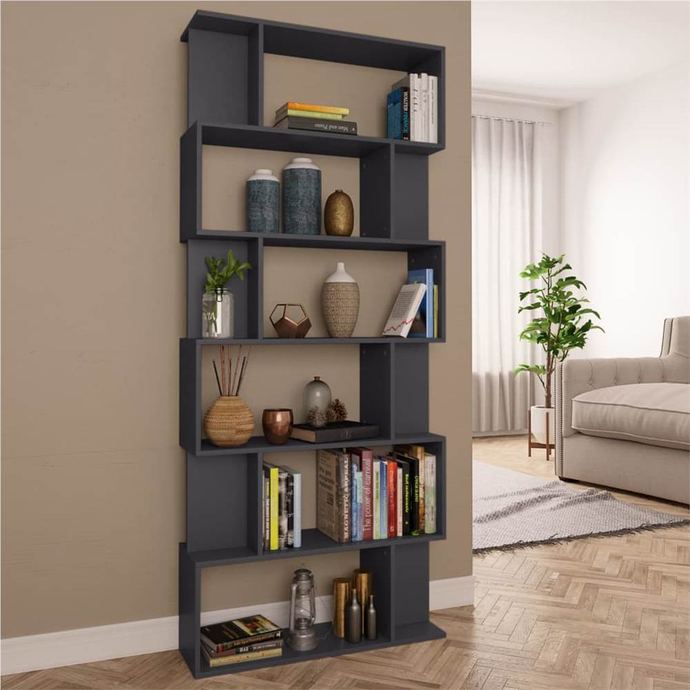 

Book Cabinet/Room Divider Grey 80x24x192 cm Chipboard