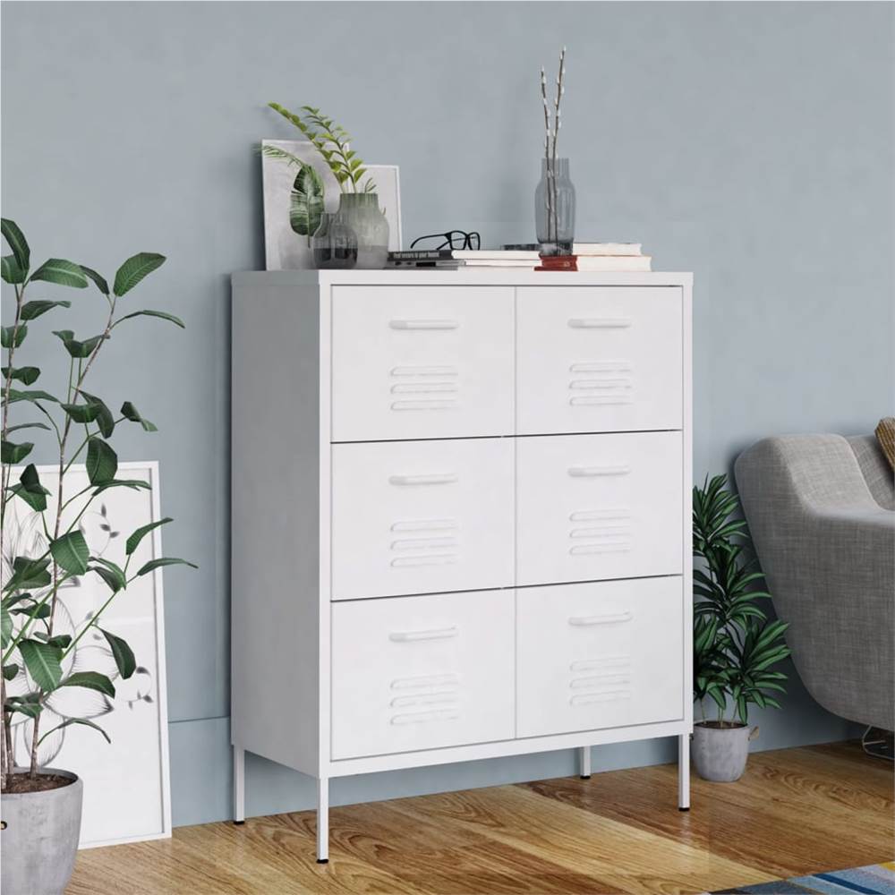 

Drawer Cabinet White 80x35x101.5 cm Steel