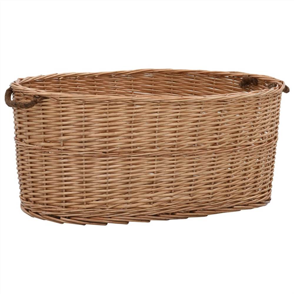 

Firewood Basket with Carrying Handles 78x54x34 cm Natural Willow