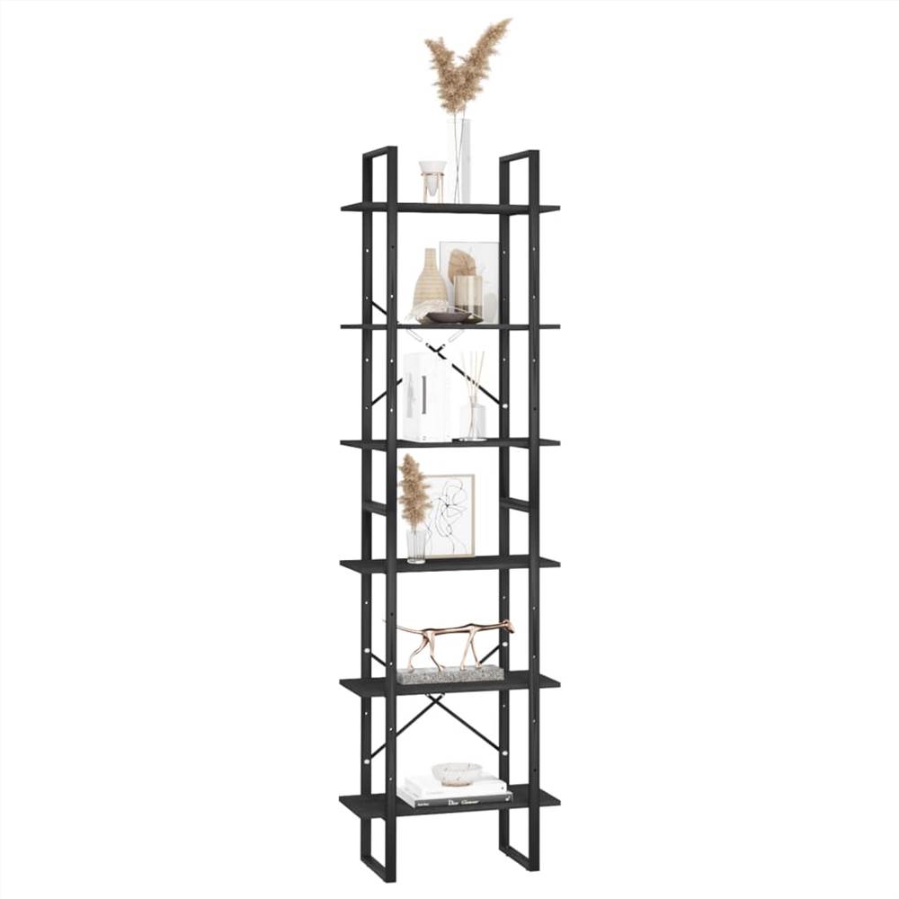 Storage Shelves 2 pcs Black 60x30x210 cm Solid Pine Wood