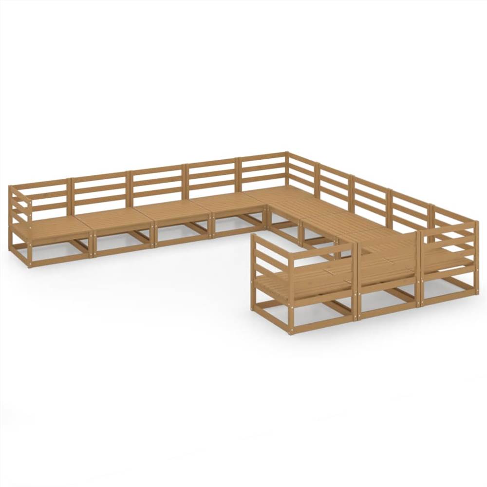 

11 Piece Garden Lounge Set Solid Pinewood