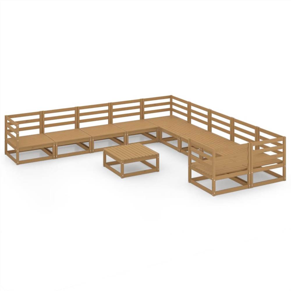 

11 Piece Garden Lounge Set Solid Pinewood