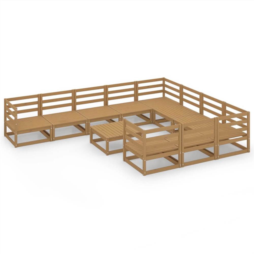 

11 Piece Garden Lounge Set Solid Pinewood
