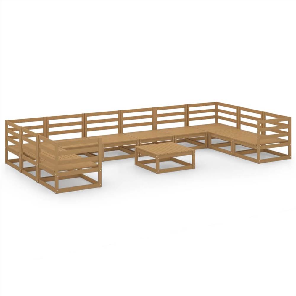 

11 Piece Garden Lounge Set Solid Pinewood