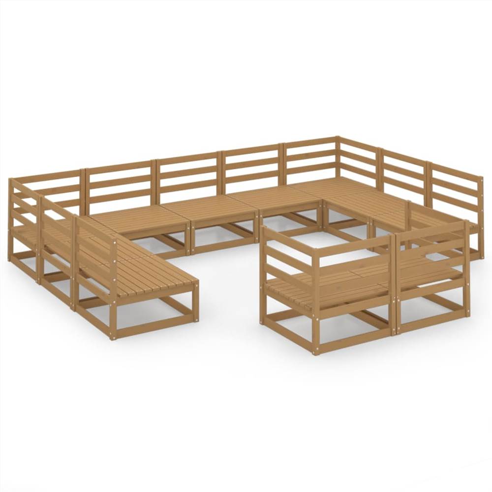 

11 Piece Garden Lounge Set Solid Pinewood