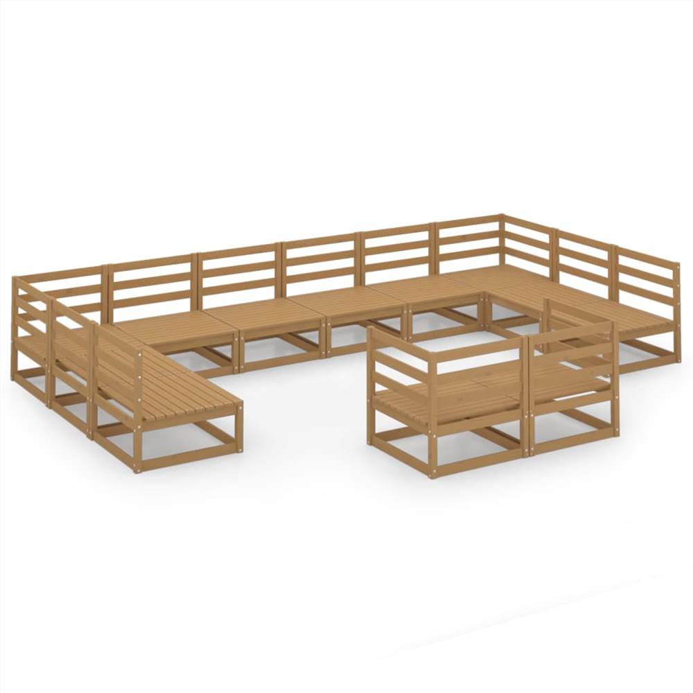 

12 Piece Garden Lounge Set Solid Pinewood