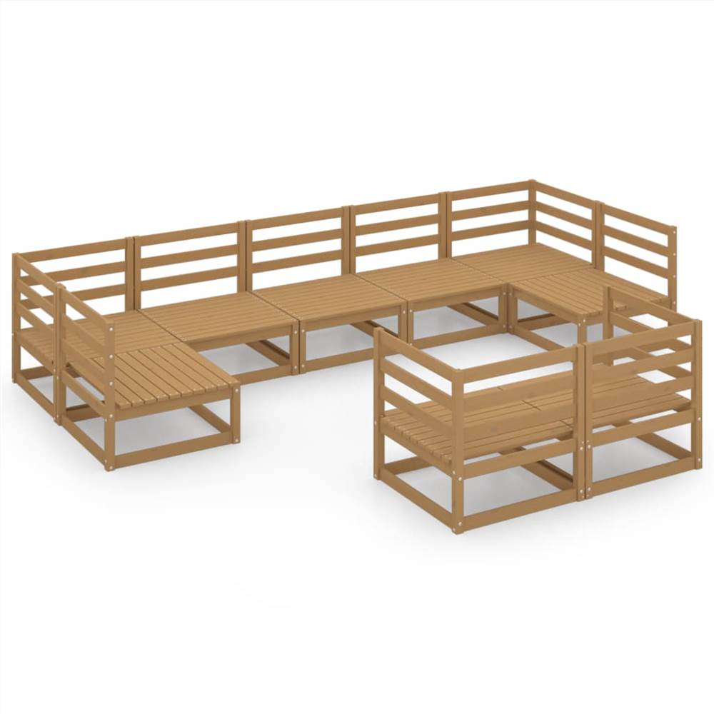 

9 Piece Garden Lounge Set Solid Pinewood