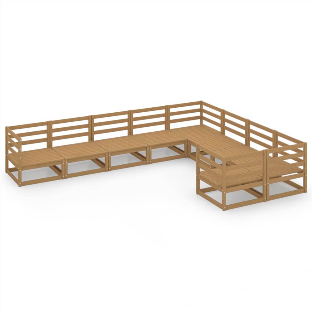 

9 Piece Garden Lounge Set Solid Pinewood